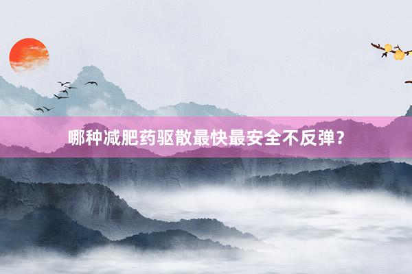 哪种减肥药驱散最快最安全不反弹？